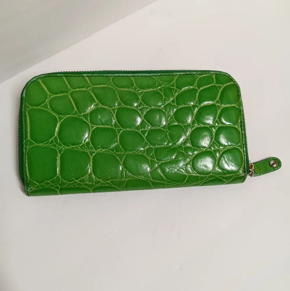Rafe Embossed Leather Mock Croc Continental Zip Wallet